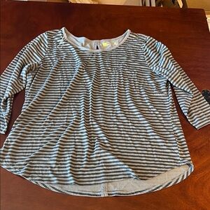 Xersion Charcoal and Light Gray Striped Long Sleeve Tee